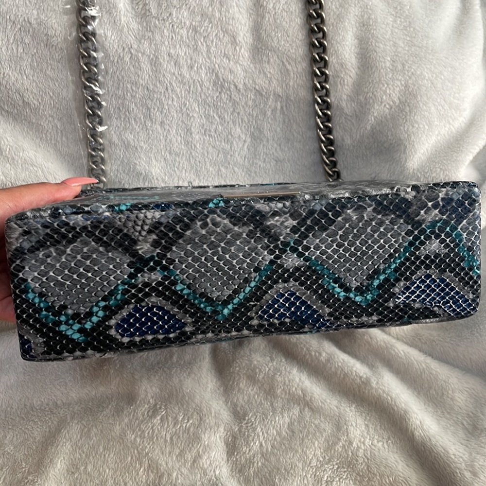 Kurt Geiger Snake Print Leather Kensington X Bag - Picture 5 of 9